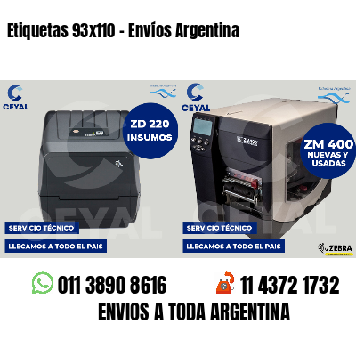 Etiquetas 93x110 - Envíos Argentina
