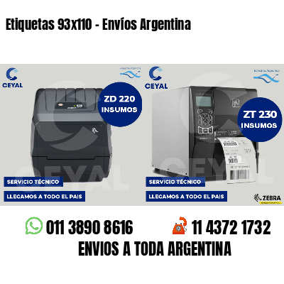 Etiquetas 93x110 - Envíos Argentina