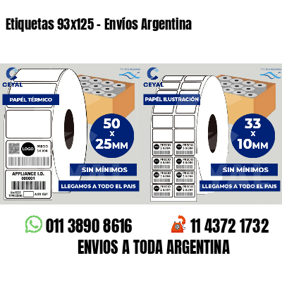 Etiquetas 93x125 - Envíos Argentina