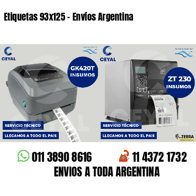 Etiquetas 93x125 - Envíos Argentina
