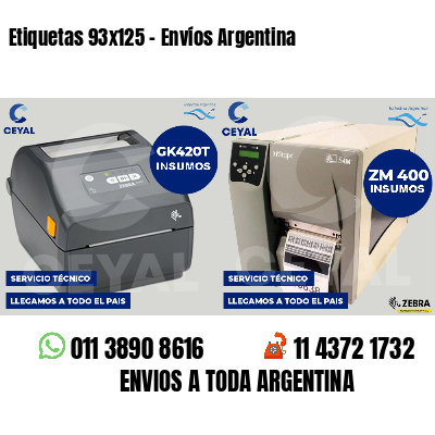 Etiquetas 93x125 - Envíos Argentina