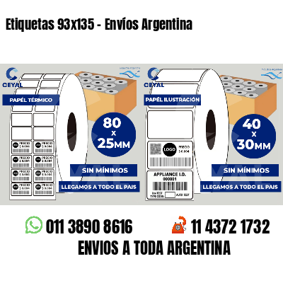 Etiquetas 93x135 - Envíos Argentina