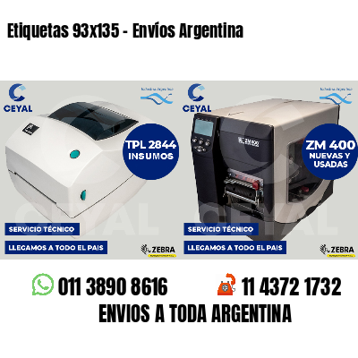 Etiquetas 93x135 - Envíos Argentina