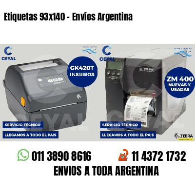 Etiquetas 93x140 - Envíos Argentina