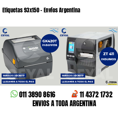 Etiquetas 93x150 - Envíos Argentina