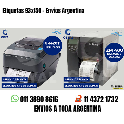 Etiquetas 93x150 - Envíos Argentina