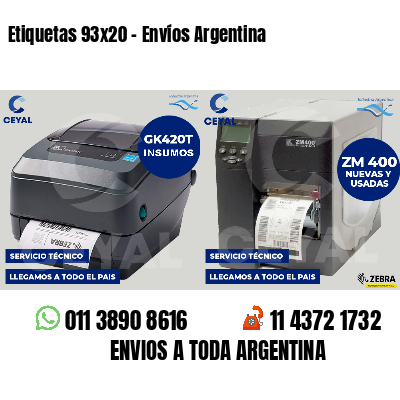 Etiquetas 93x20 - Envíos Argentina
