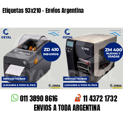 Etiquetas 93x210 - Envíos Argentina