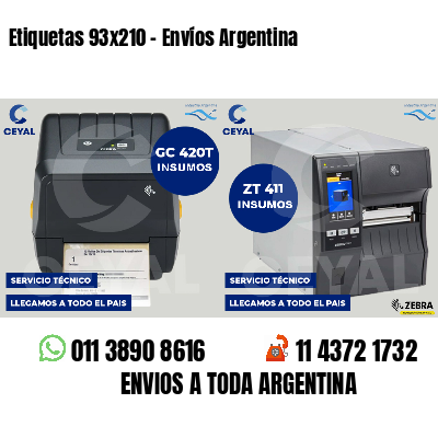 Etiquetas 93x210 - Envíos Argentina