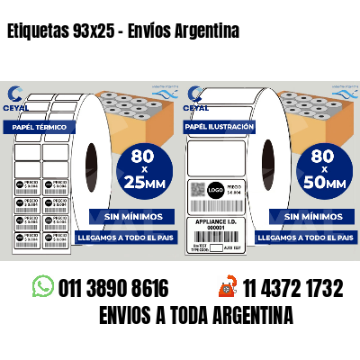 Etiquetas 93x25 - Envíos Argentina