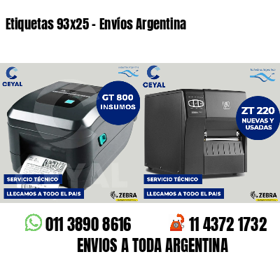 Etiquetas 93x25 - Envíos Argentina