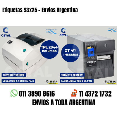 Etiquetas 93x25 - Envíos Argentina