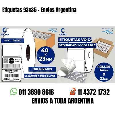 Etiquetas 93x35 - Envíos Argentina