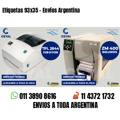 Etiquetas 93x35 - Envíos Argentina