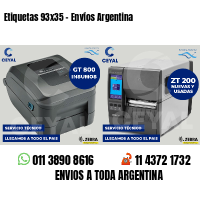 Etiquetas 93x35 - Envíos Argentina