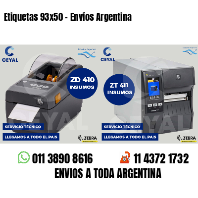 Etiquetas 93x50 - Envíos Argentina
