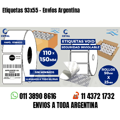 Etiquetas 93x55 - Envíos Argentina