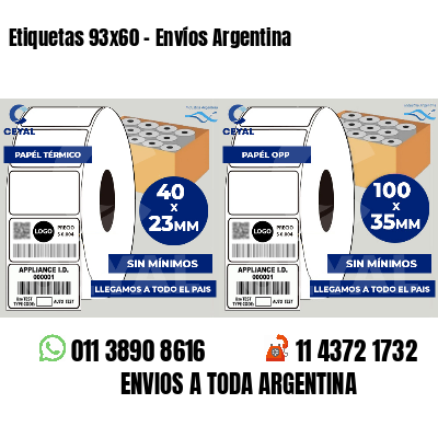 Etiquetas 93x60 - Envíos Argentina