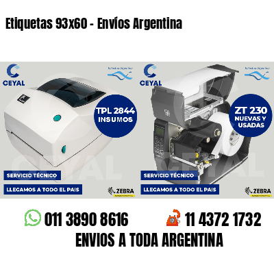 Etiquetas 93x60 - Envíos Argentina