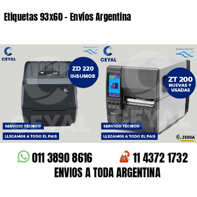 Etiquetas 93x60 - Envíos Argentina
