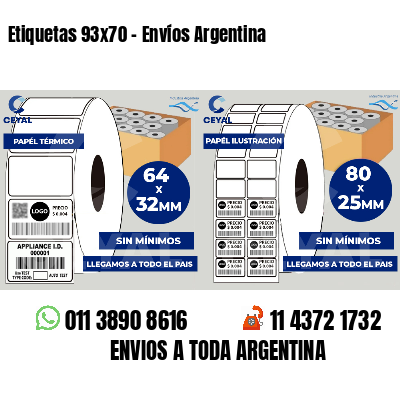 Etiquetas 93x70 - Envíos Argentina