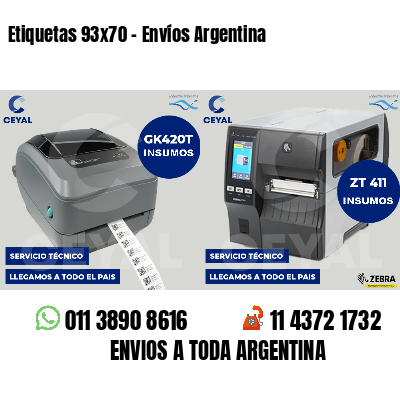 Etiquetas 93x70 - Envíos Argentina