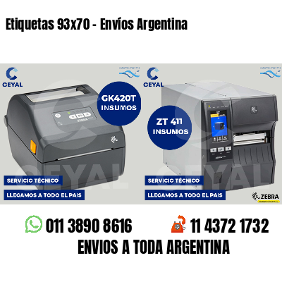 Etiquetas 93x70 - Envíos Argentina