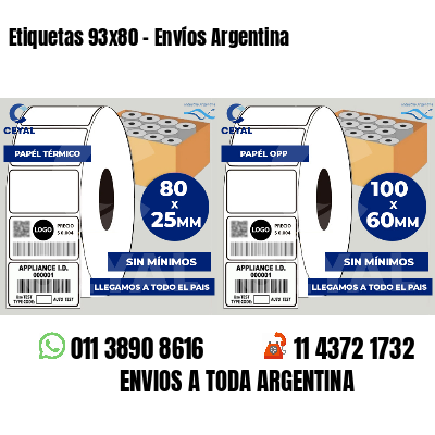 Etiquetas 93x80 - Envíos Argentina