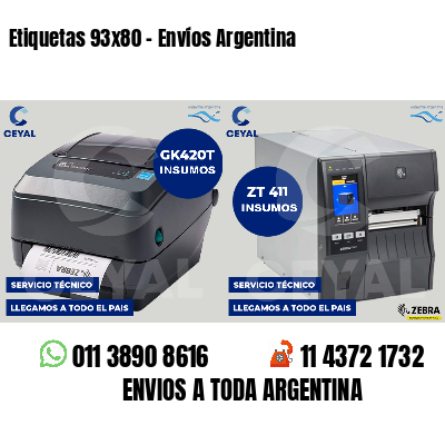 Etiquetas 93x80 - Envíos Argentina