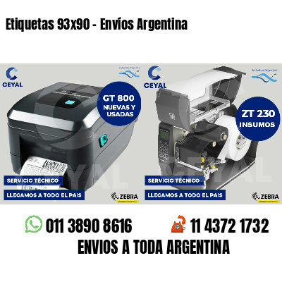 Etiquetas 93x90 - Envíos Argentina