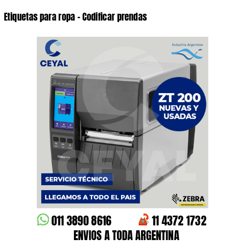 Etiquetas para ropa - Codificar prendas