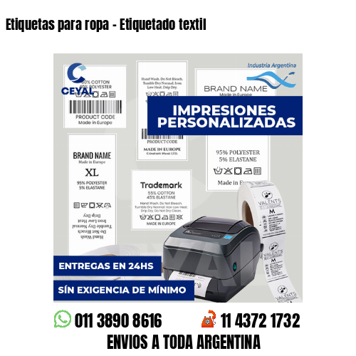 Etiquetas para ropa - Etiquetado textil