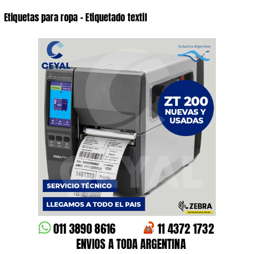 Etiquetas para ropa - Etiquetado textil