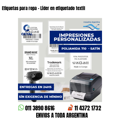 Etiquetas para ropa - Líder en etiquetado textil