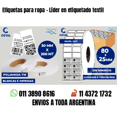 Etiquetas para ropa - Líder en etiquetado textil
