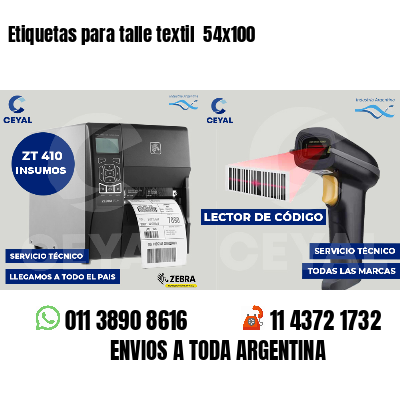 Etiquetas para talle textil 54x100
