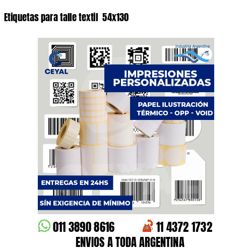Etiquetas para talle textil  54x130
