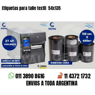Etiquetas para talle textil 54x135
