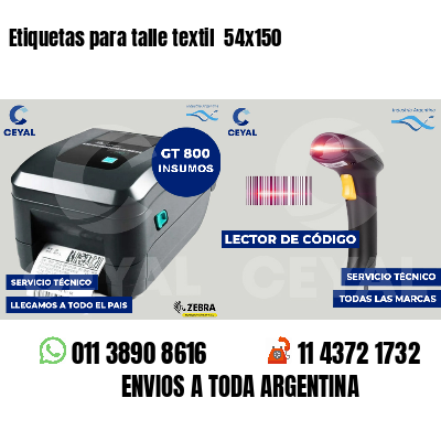 Etiquetas para talle textil 54x150