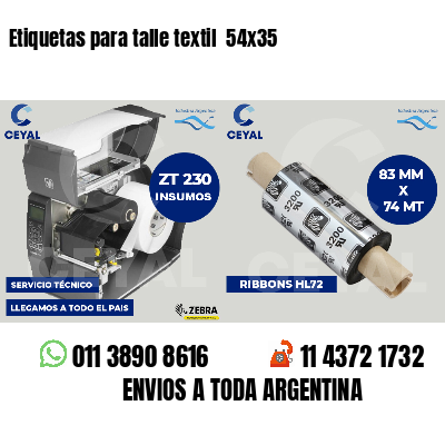 Etiquetas para talle textil 54x35