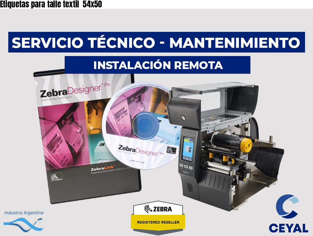 Etiquetas para talle textil 54x50