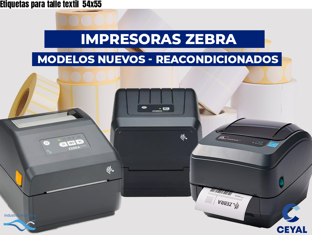 Etiquetas para talle textil 54x55