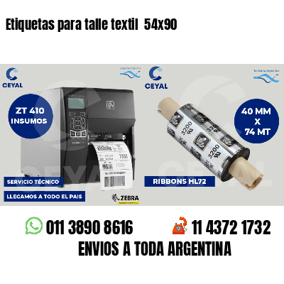 Etiquetas para talle textil 54x90