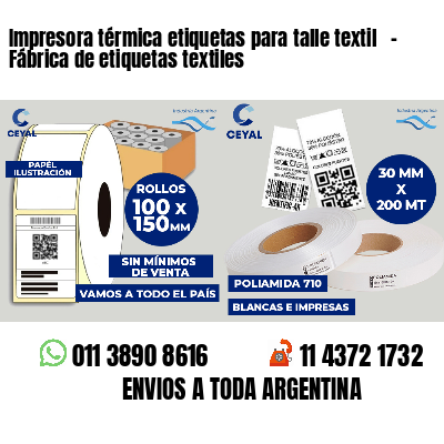 Impresora térmica etiquetas para talle textil - Fábrica de etiquetas textiles
