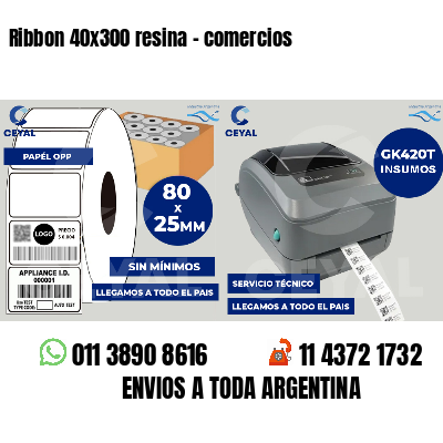 Ribbon 40x300 resina - comercios