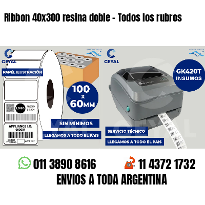 Ribbon 40x300 resina doble - Todos los rubros
