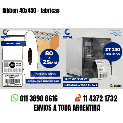 Ribbon 40x450 - fabricas