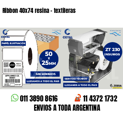 Ribbon 40x74 resina - textileras