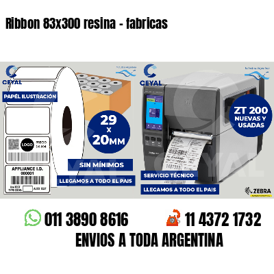 Ribbon 83x300 resina - fabricas