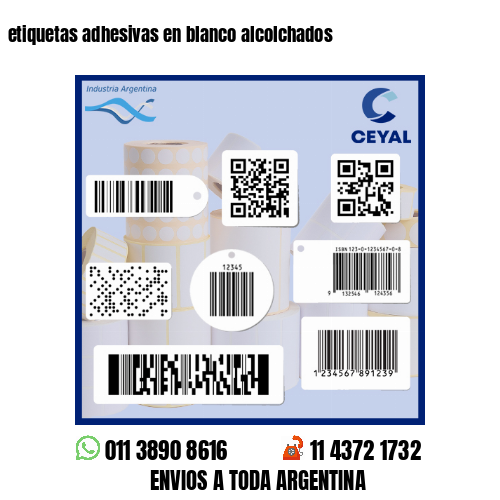 etiquetas adhesivas en blanco alcolchados